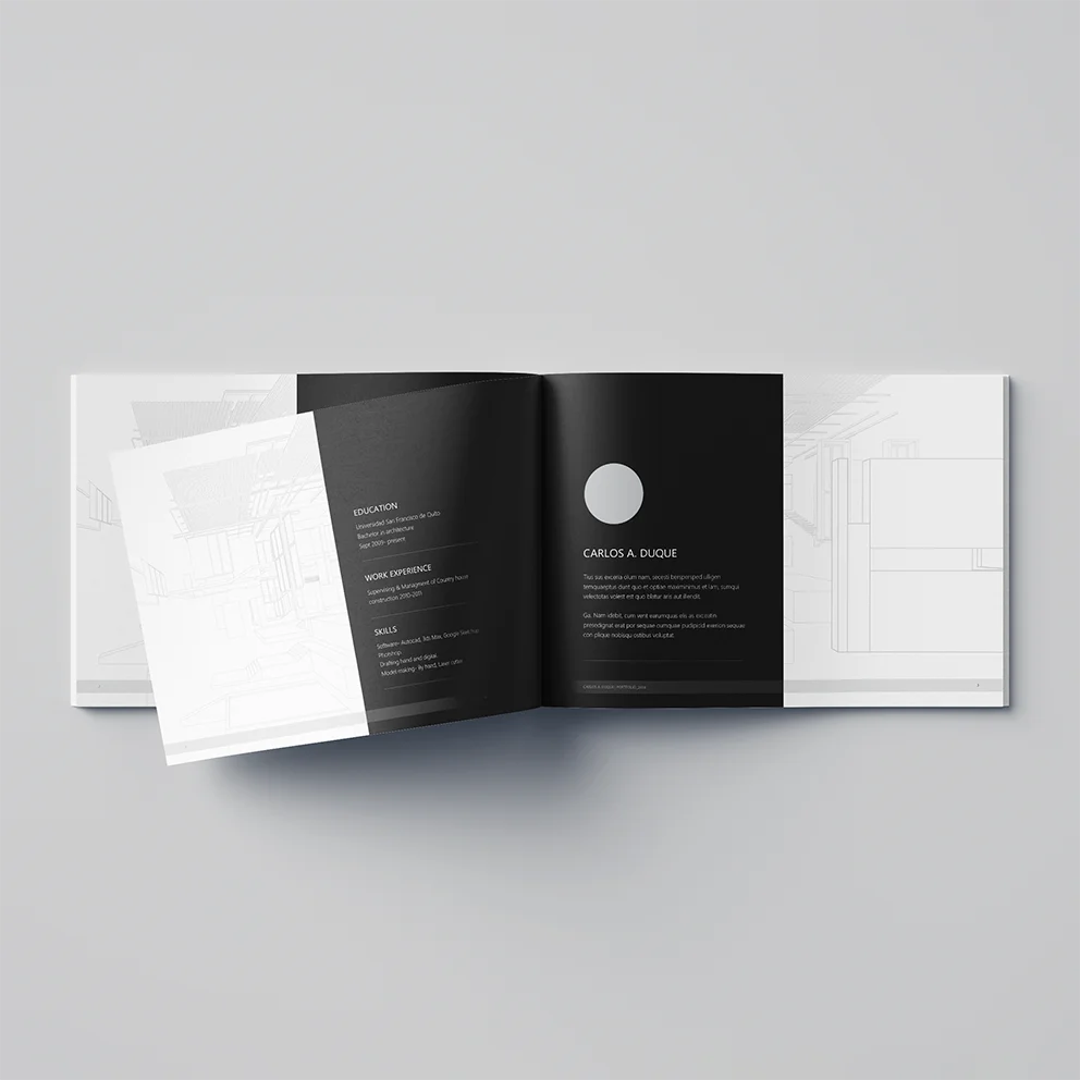 Thumbnail 3: Carlos Architect Portfolio booklet - Inner spread 2