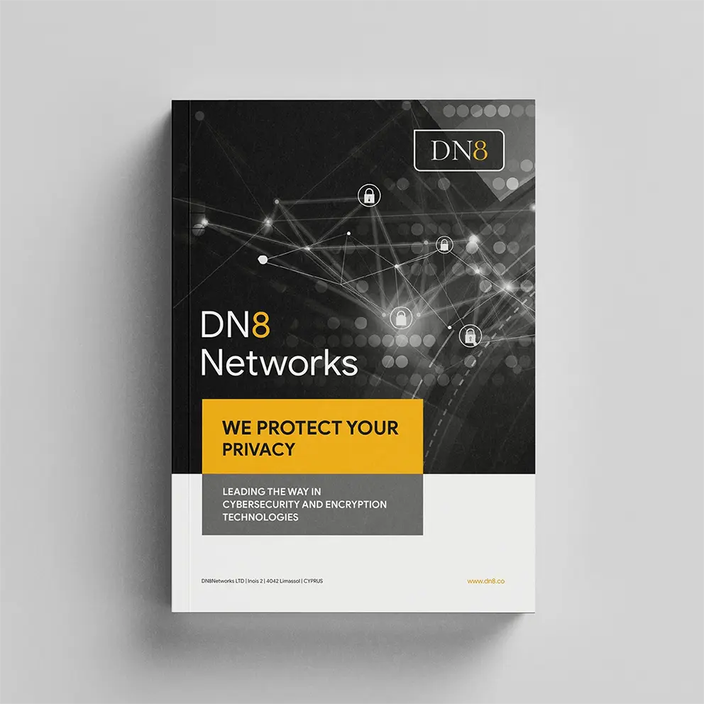 Main view of DN8 Networks cybersecurity brochure - Cover page
