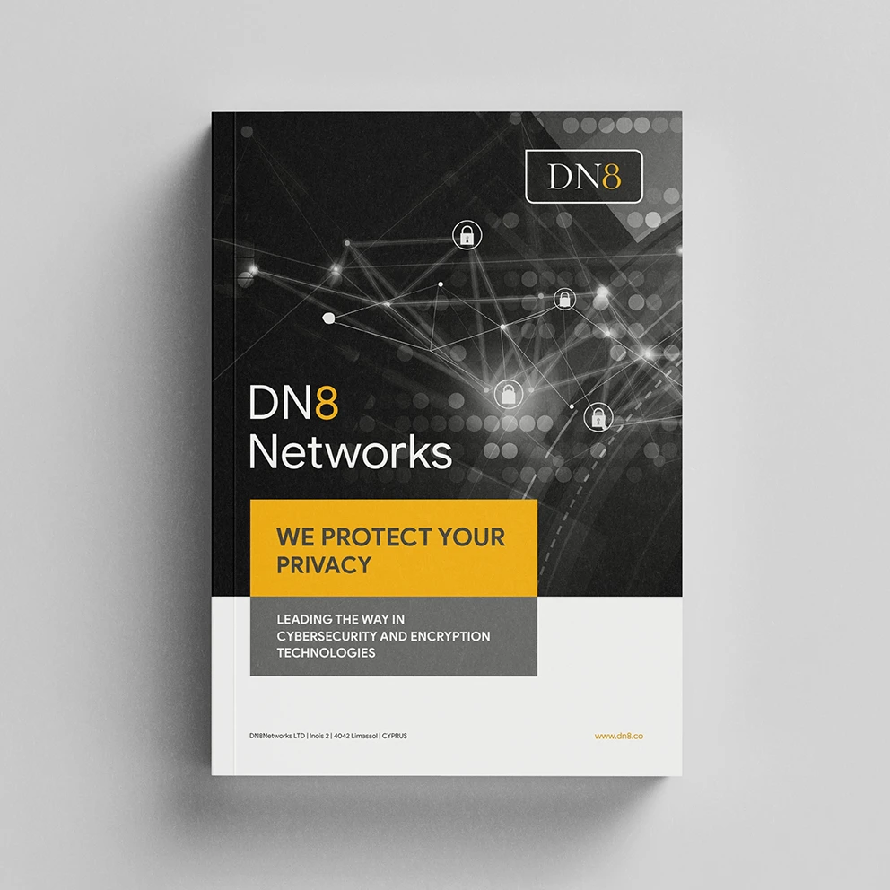 Main view of DN8 Networks cybersecurity brochure - Cover page