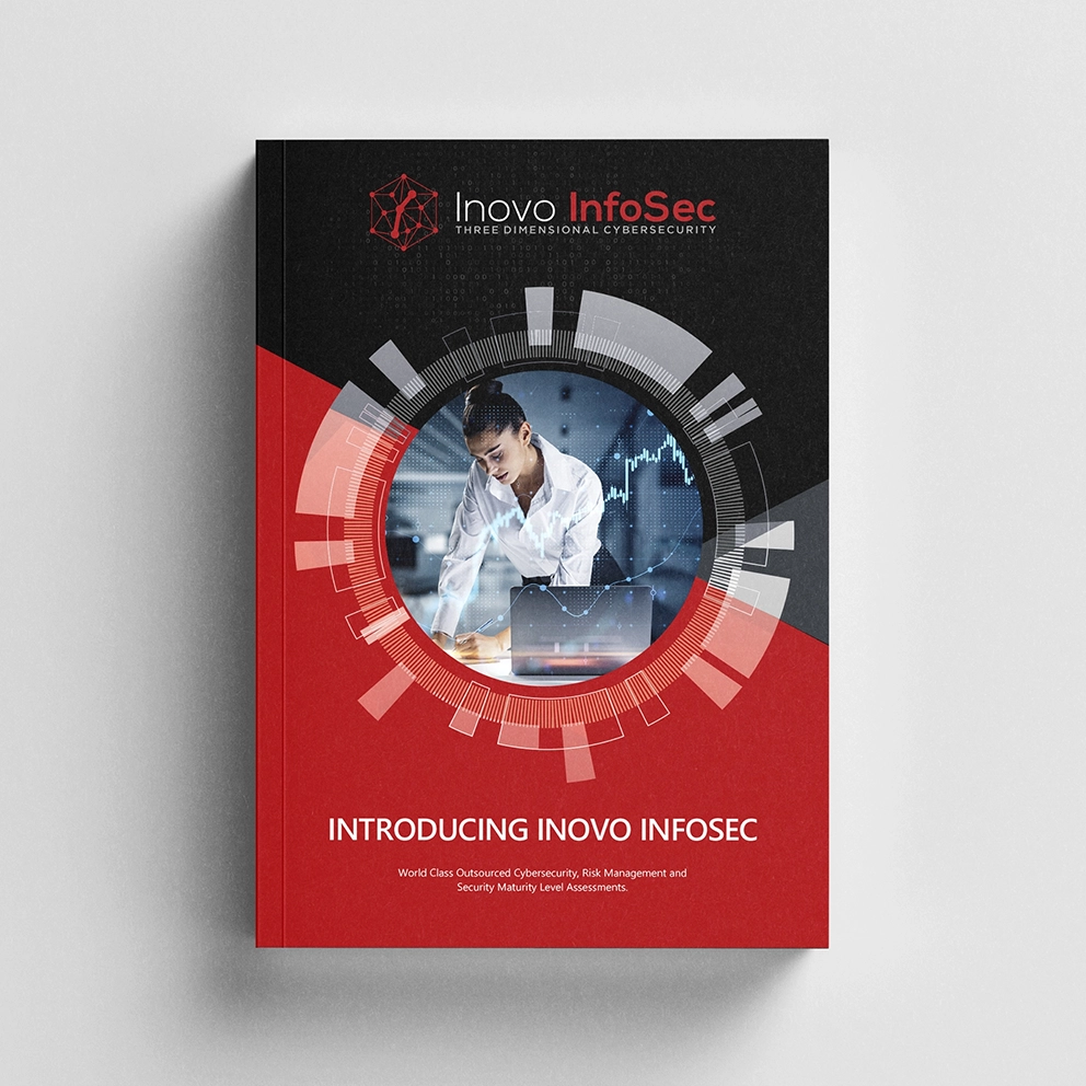 Main cover design of Inovo InfoSec cybersecurity brochure